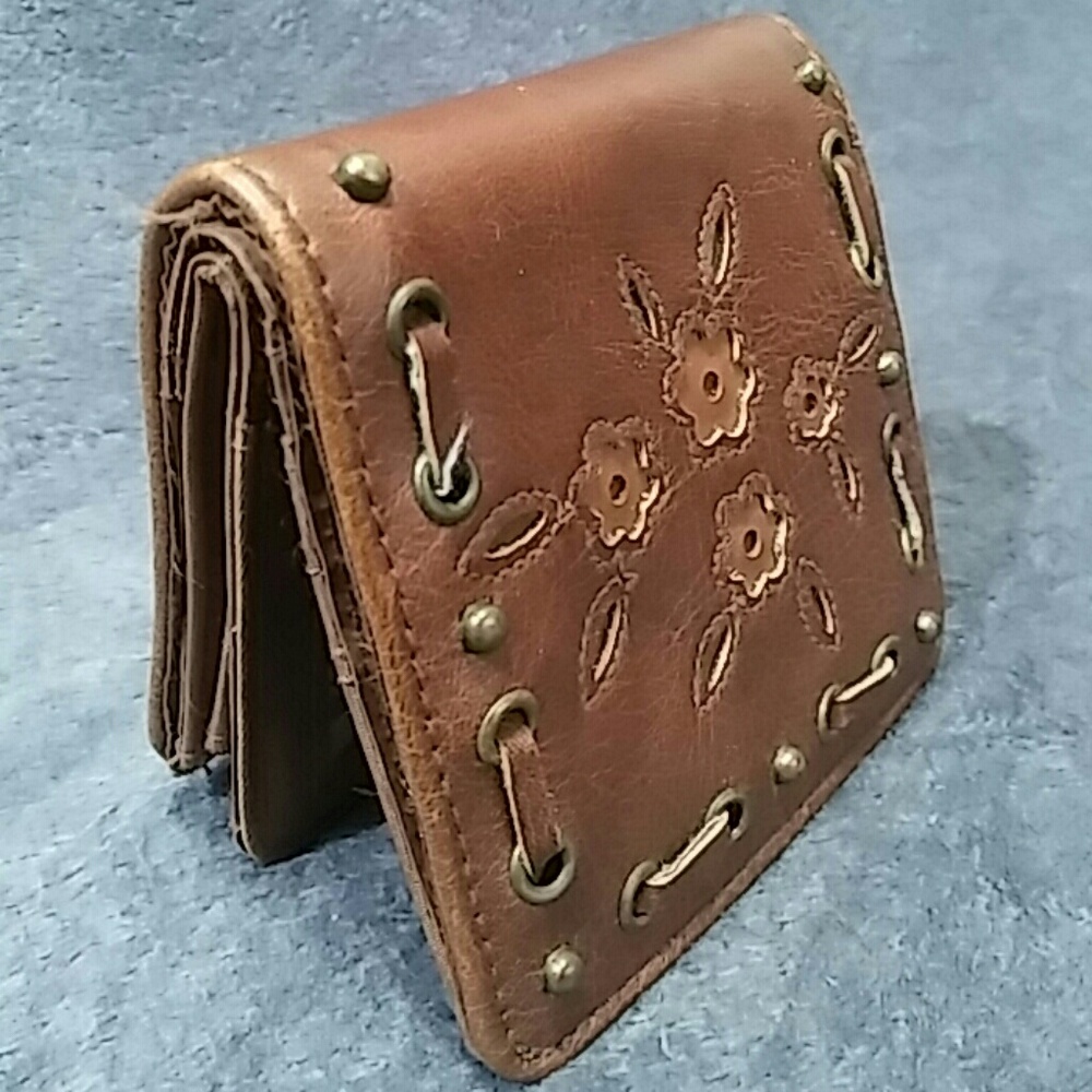 Vintage  Brown Leather Mini Wallet